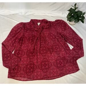 Sweet Joie Blouse with‎ Delicate Ruffles/Ties Size XL